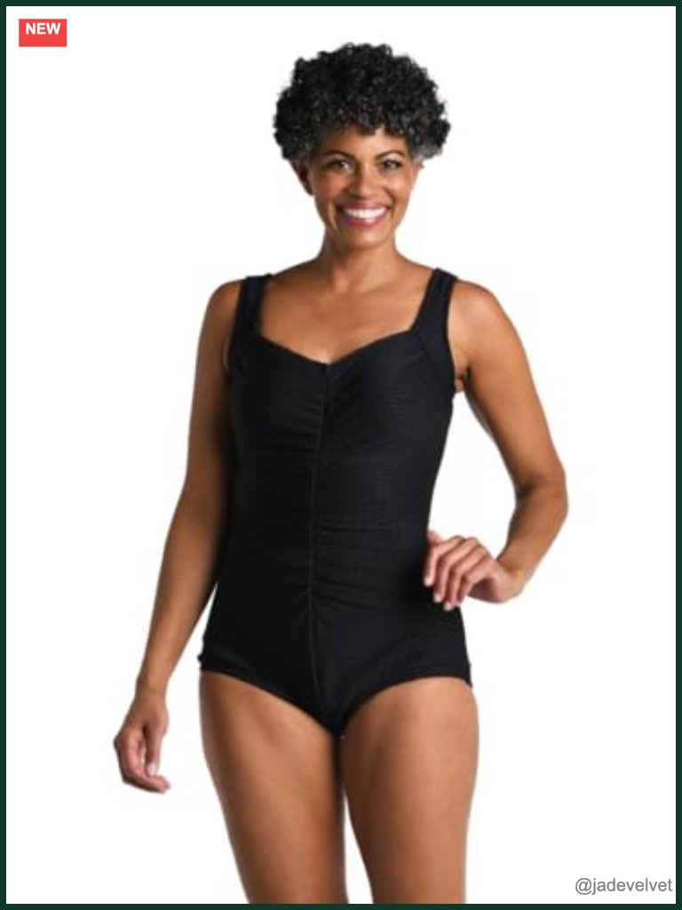 Shirred Front Girl Leg One Piece Swimsuit With Tummy Toning